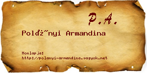 Polányi Armandina névjegykártya